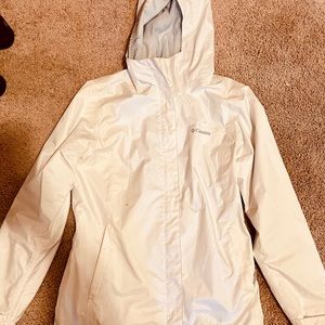 Womens white Columbia Rain Jacket